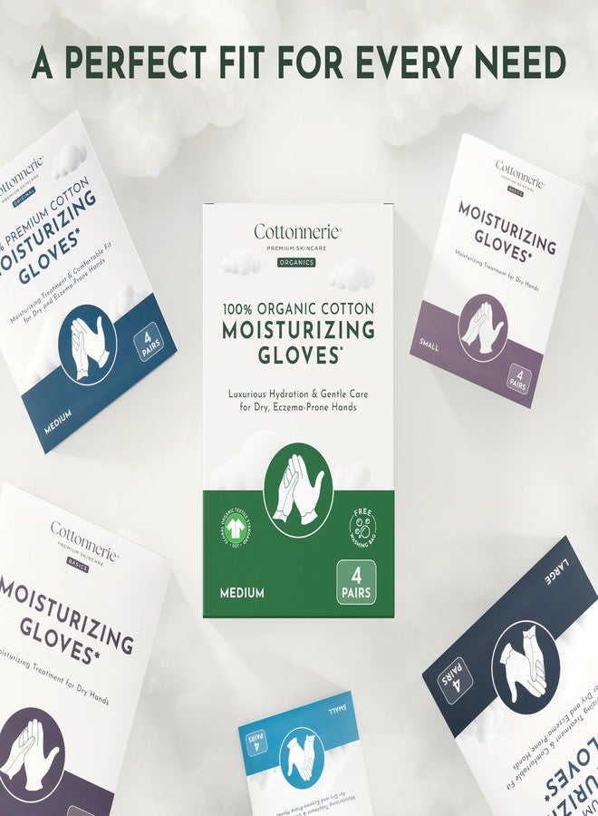 COTTONNERIE 4 Pairs Cottonnerie Organic Cotton Gloves for Dry Hands Sleeping, Moisturizing Gloves Overnight, Hand Moisturizer Gloves, Moisture Gloves for Dry Hands Overnight, Sleeping Gloves, Small - Image 5